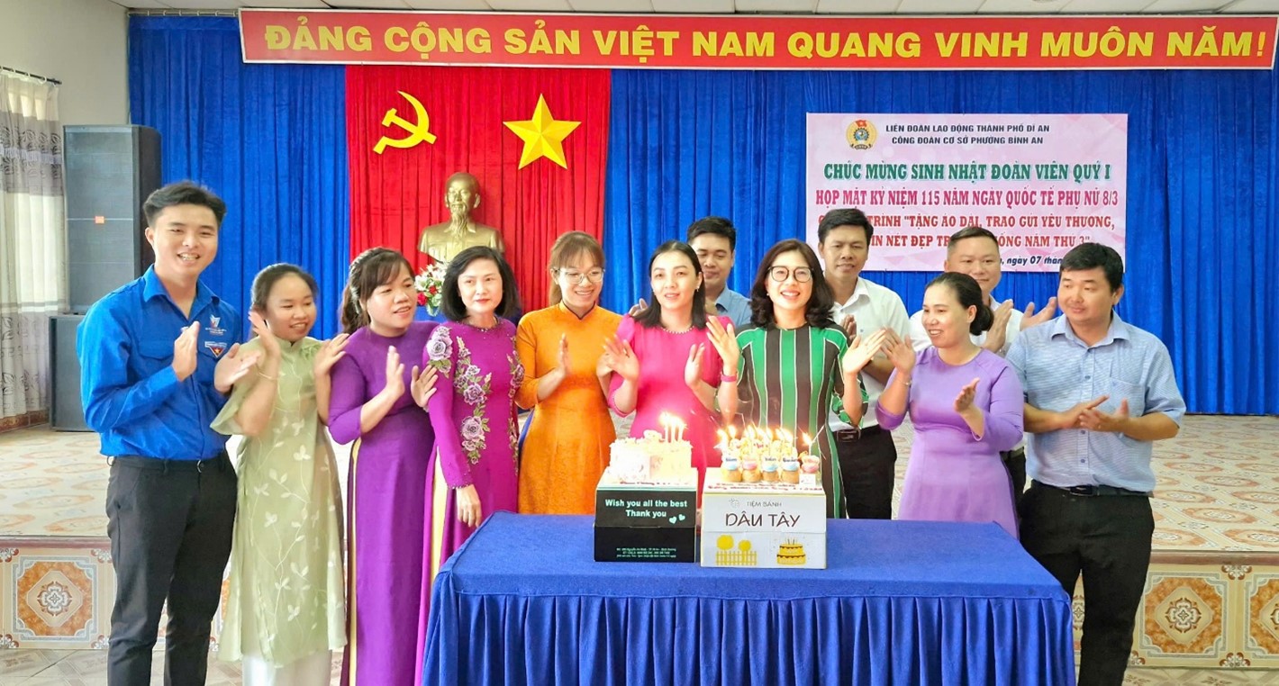 Công Đoàn Phường Bình An tổ chức buổi họp mặt nhân kỷ niệm 115 năm Ngày Quốc tế Phụ nữ (8/3/1910 - 8/3/2025) và 1985 năm Khởi nghĩa Hai Bà Trưng